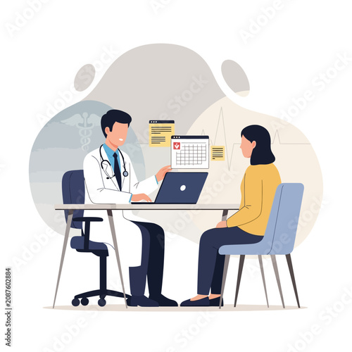 Medical Consultation Patient Visit Doctor's Office Healthcare Appointment Modern Professional