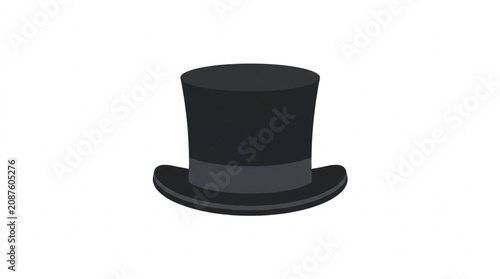 Foto Classic Black Top Hat with Wide Brim.