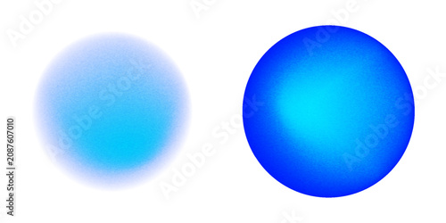 Blue gradient gradation circle shape. Abstract colorful watercolor blur mesh isolated. Gradient aura, grain neon blob with noise effect, soft color. Vector illustration