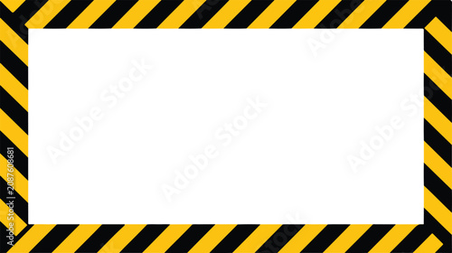 Tableau sur toile Vector illustration of caution warning frame with diagonal black and yellow stri