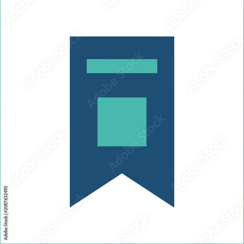 Blue and teal banner with geometric shapes