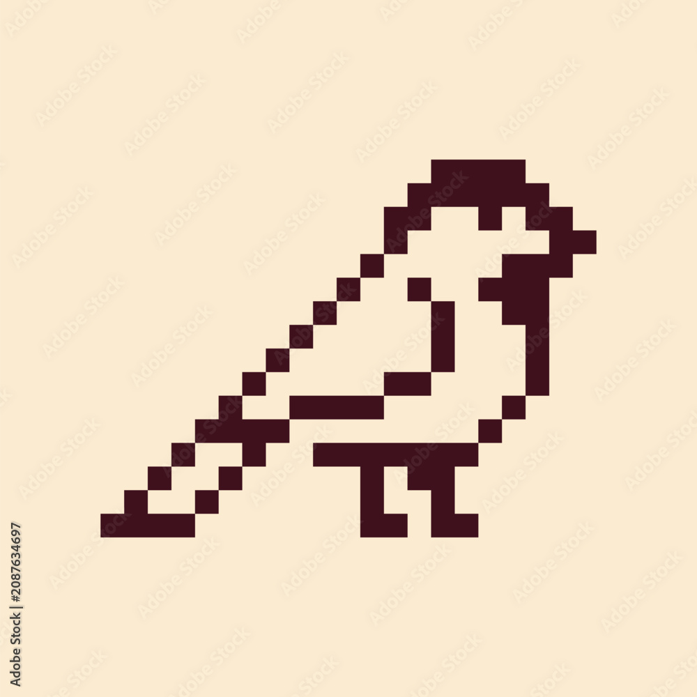 Obraz premium Unique Digital Pixel Bird Logo