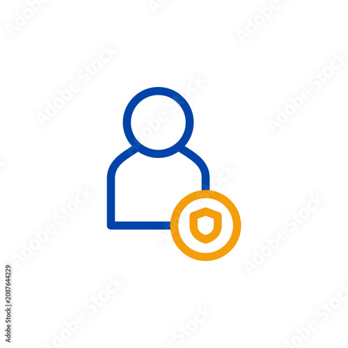Картината върху платно Admin account icon in blue and orange Outline Dual Tone symbol for user administ