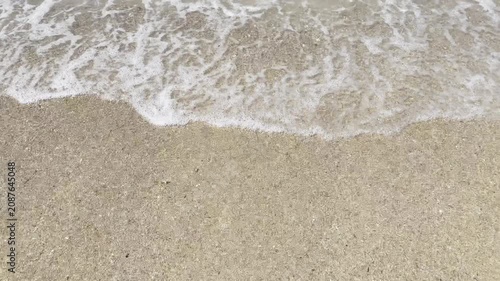 Gentle Ocean Waves on Sandy Beach Top View