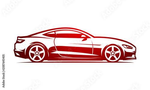 Modern Performance Car Line Art Logo