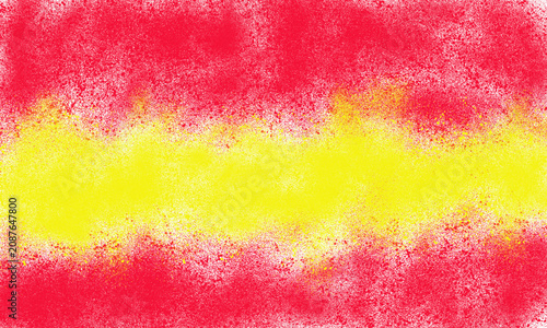 Spain Flag Spray Paint Background with Abstract Handmade Grunge Texture