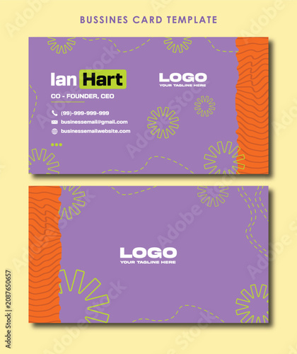 Creative Corporate Business Card Template with Modern Geometric Design