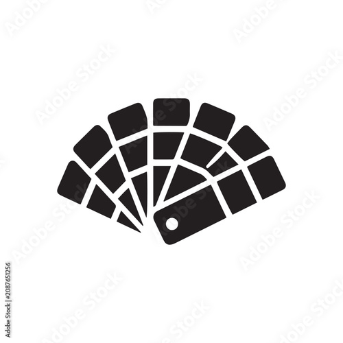 Billede på lærred Black and white icon of a professional color swatch fan deck guide