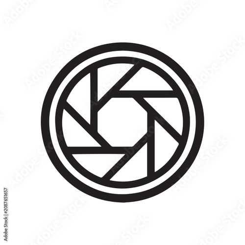 Canvastavla Black and White Camera Aperture Shutter Lens Vector Graphic Symbol