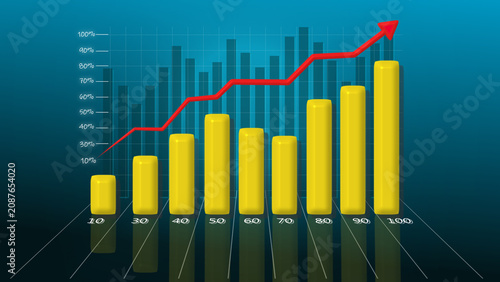 Fotografie Comparative bar chart features a modern layout