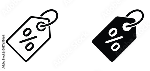 Cuadro en lienzo Discount Tag Icons with Editable Vector Designs for Sales, Promotions, Shopping,