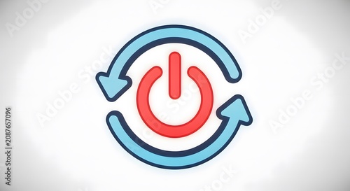 Power reset icon circular arrows around power button symbol