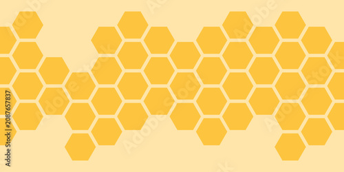 Abstract yellow honeycomb hexagon background with connected geometric cells, modern pattern for technology, branding, packaging, websites, presentations, and creative design.