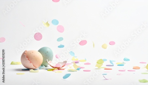 Broken macarons fall confetti