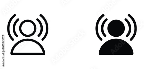 Influencer Icons in Line Art and Silhouette Styles for Social Media, Content Creation, Marketing, and Digital Communication