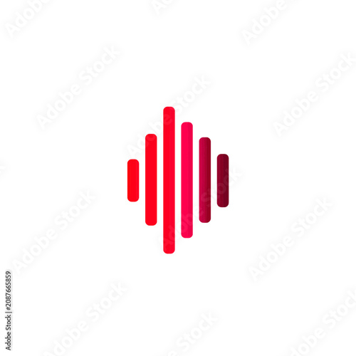 Red Pink Audio Signal Bars