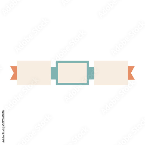 Ribbon Banner with Rectangular Center