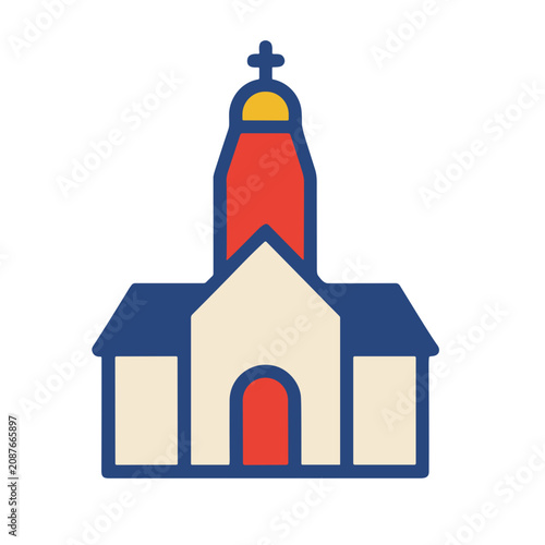 Stylized church building icon