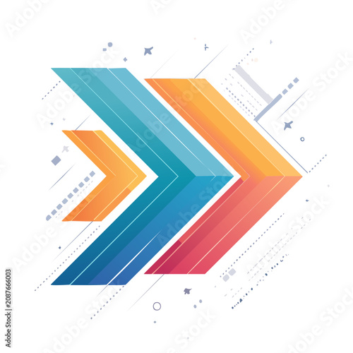 Abstract Geometric Arrows with Gradient Colors