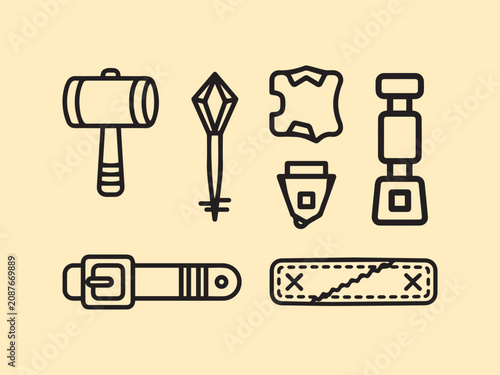 Game asset icons set