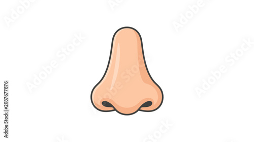 Bild auf Leinwand Simple Human Nose Illustration Vector Icon Isolated on White Background