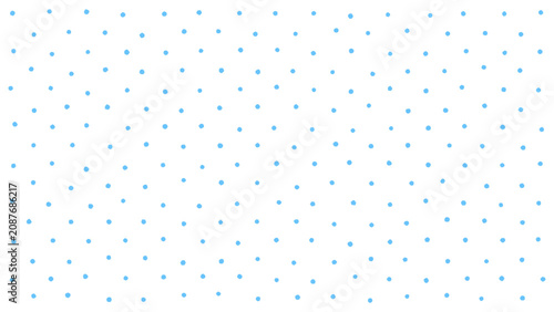 Obraz na plátne 手描きの爽やかな水色の水玉模様のパターンテクスチャ - シンプルでかわいい背景透過素材 - 16:9