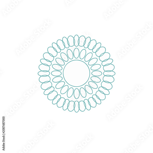 Blue Thin Line Decorative Symbol