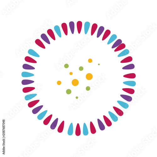 Colorful abstract circle with dots