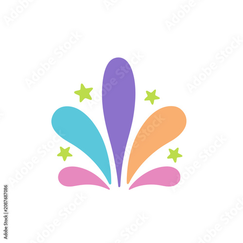 Colorful abstract shapes with stars