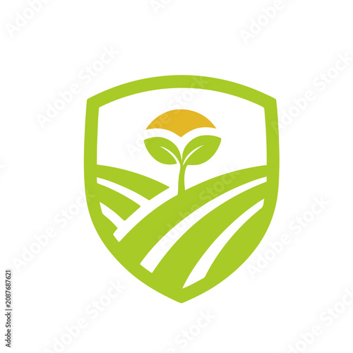 Green Agriculture Badge Icon