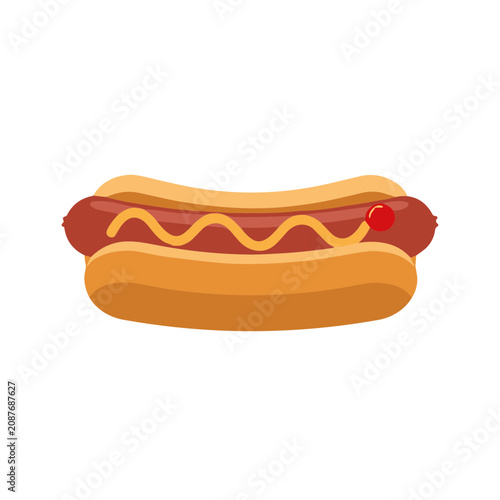 Hot dog with mustard and ketchup