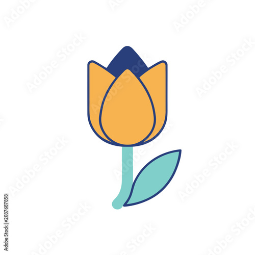 Stylized Tulip Flower Icon