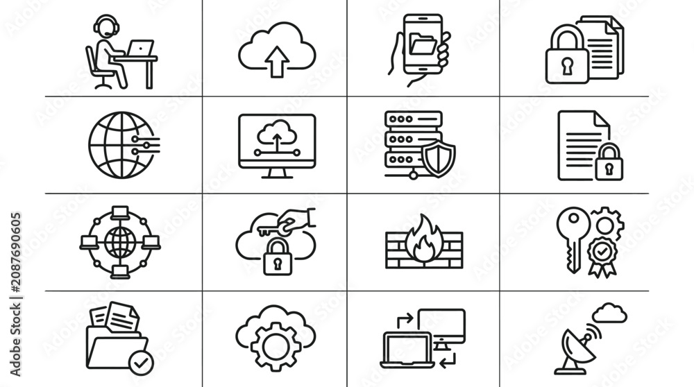 Fototapeta premium Technology icons for business communication.