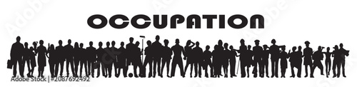 silhouette people of different occupation professions 