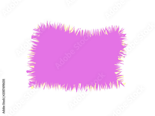 Cuadro en lienzo A vibrant pink rectangular patch with a textured and frayed fuzzy border