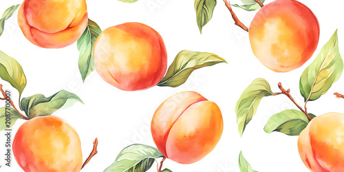 Watercolor Peach Pattern Design