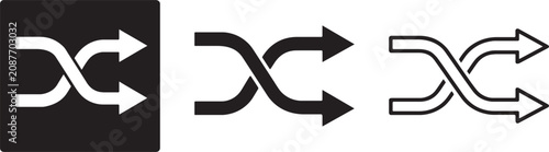 Obraz na plátně Shuffle music player icon vector set.