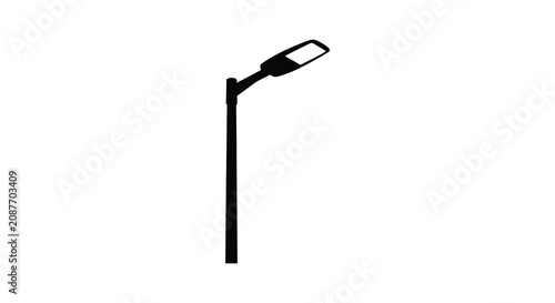 Photos Street lamp post with rectangular fixture black silhouette streetlight lighting