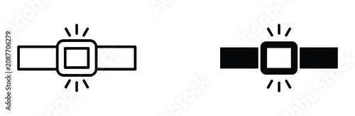 Tableau sur toile Seat Belt Icon with Fill and Line Design for Automotive Safety, Secure Travel, and Professional Vector Illustration