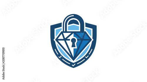 Tableau sur toile Secure diamond shield logo for high-end protection services.