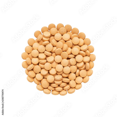 Light orange iron chewable tablets