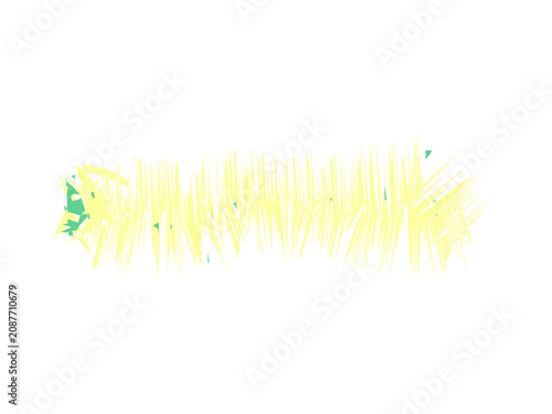 Cuadro en lienzo Abstract yellow and teal pixelated digital glitch graphic texture