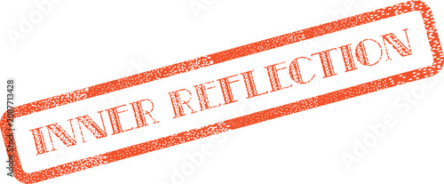 Konstfotografi A striking red rubber stamp impression featuring the profound phrase Inner Refle