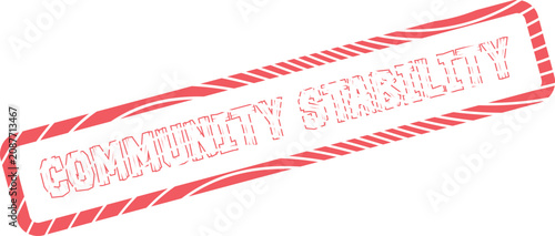 Принти на полотні A striking red stamp graphic emphasizing the vital role of community stability