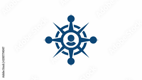 Konstfotografi Blue maritime helm steering wheel leader logo.