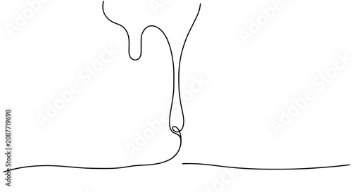 Canvastavla Abstract flowing line art, minimalist design, smooth curves, fluid movement, whi