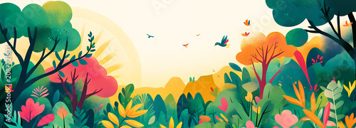 Vibrant Tropical Forest Sunrise