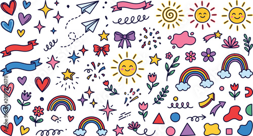 Colorful Hand-Drawn Doodle Collection