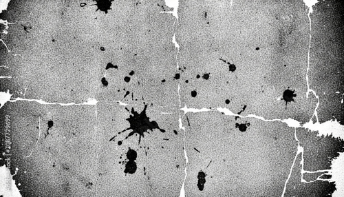 Grain photocopy texture overlay effect vintage retro effect grunge paper texture grunge wall texture a high-contrast monochromatic texture featuring a central cross-fold, scattered black ink