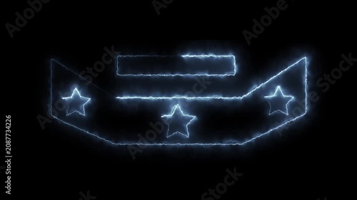 3 star banner template glowing neon light animation blue white color
on black background, 4k video glowing Border Animation,  Rectangular Frame Background,